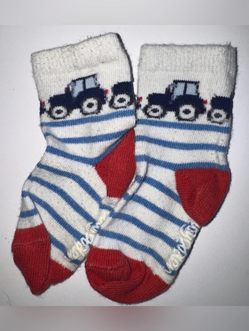 Bundle of Baby Boden socks 6-12 months tractors and stripes